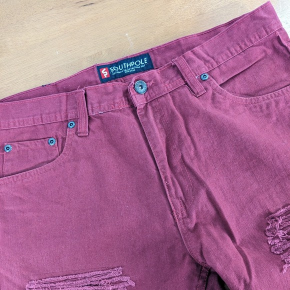 Southpole Other - Southpole Men's Size 34x34 Burgundy Rock Style Distressed Denim Jeans